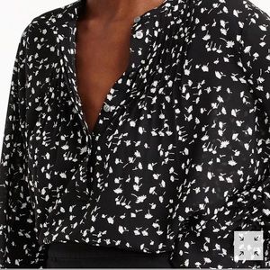 J. Crew Tie Sleeve Top with Pintucks